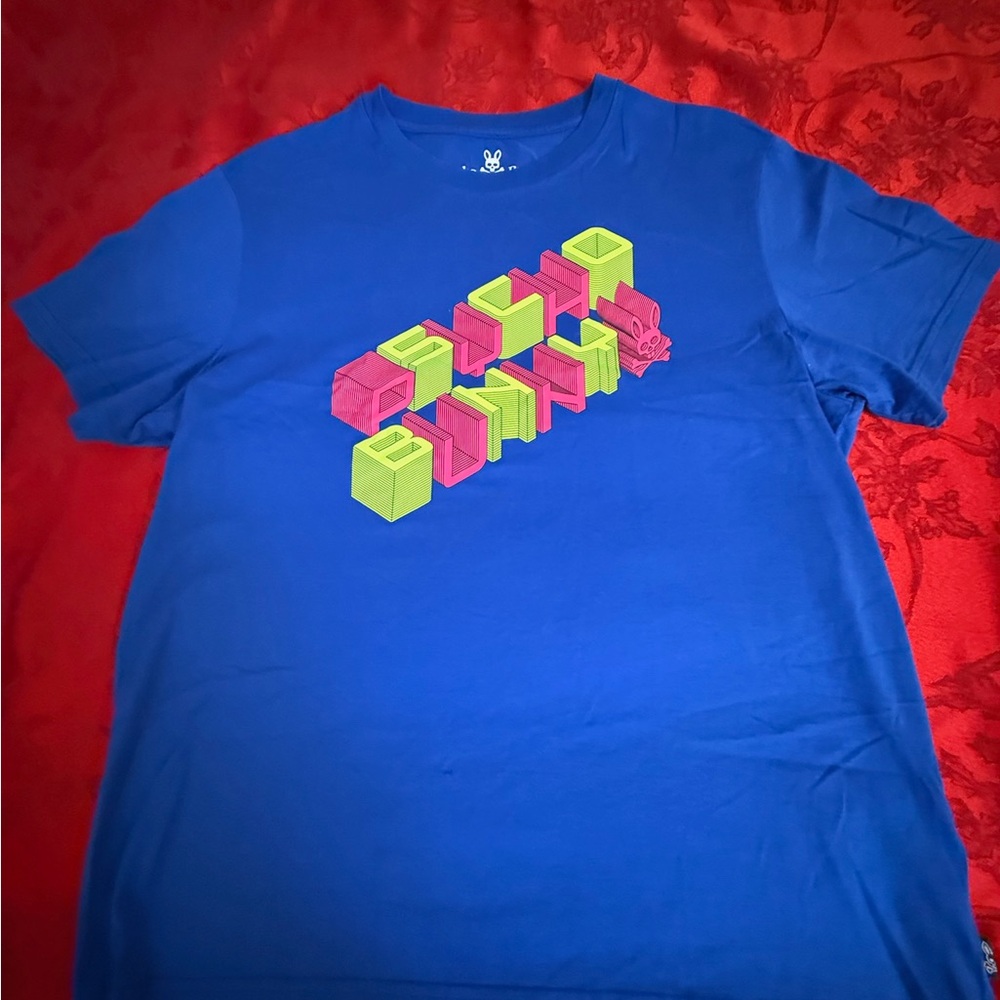 Psycho Bunny Graphic T-Shirt with Neon 3D Block Design